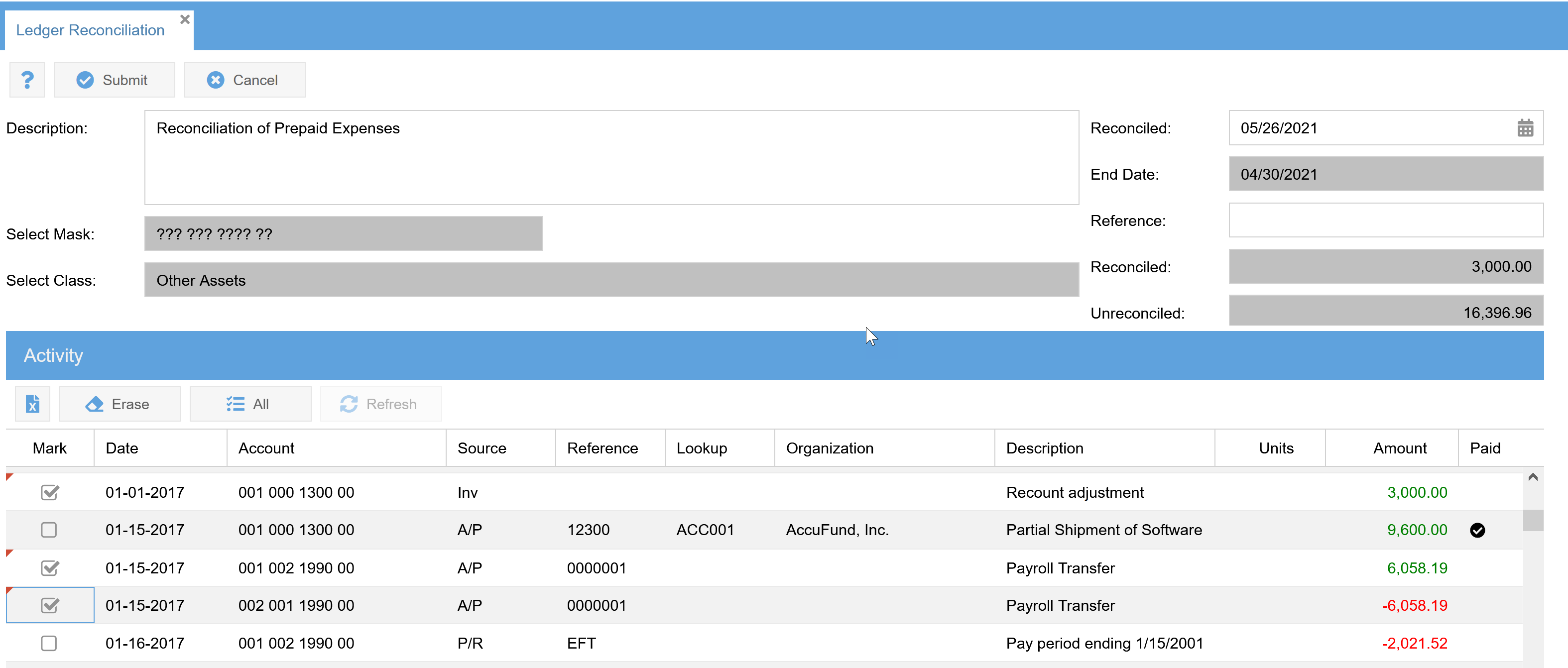 online general ledger allocations for nonprofit and government